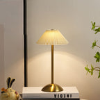 Lunvra - Brass Fabric Cone Table Lamp - Image 9