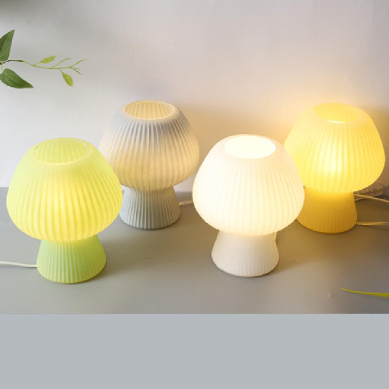 Modern Minimalist Mushroom 1-Light Glass Table Lamp For Bedside - Image 13