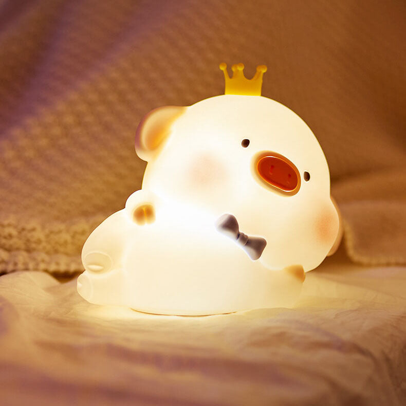 Cute Piggy Silicone LED Night Light Bedside Table Lamp - Image 2