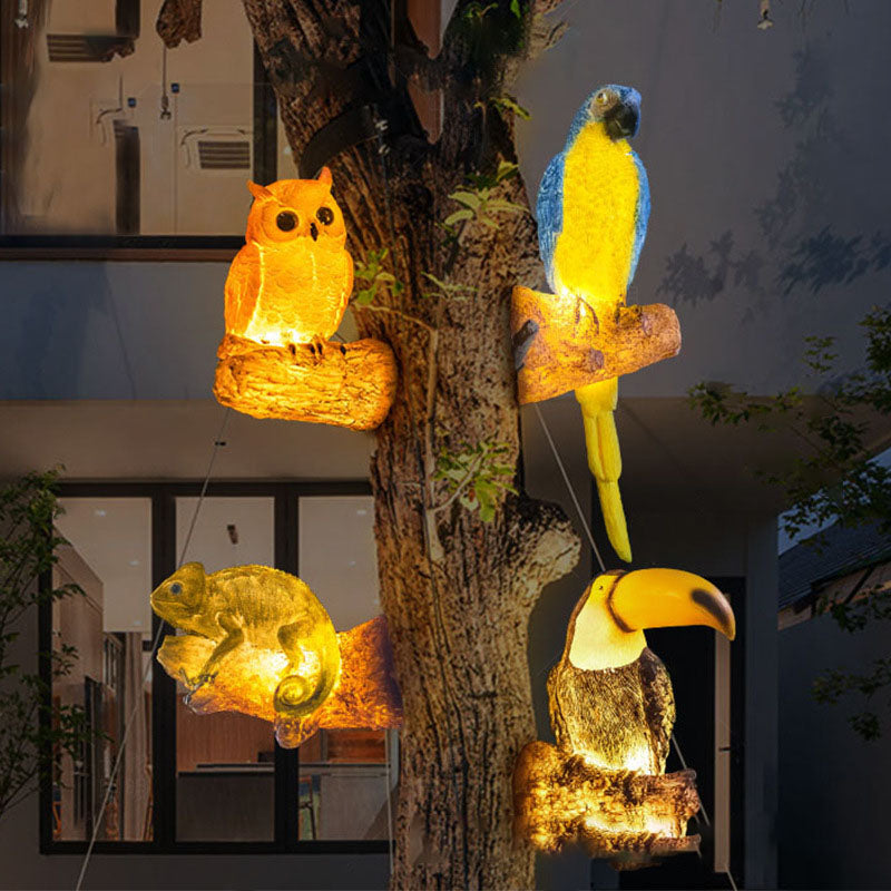 Artistic Solar Bird Outdoor Lights - Garden Animal Sculpture LED Lamp