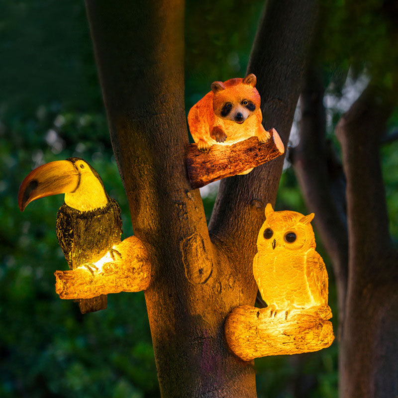 Artistic Solar Bird Outdoor Lights - Garden Animal Sculpture LED Lamp
