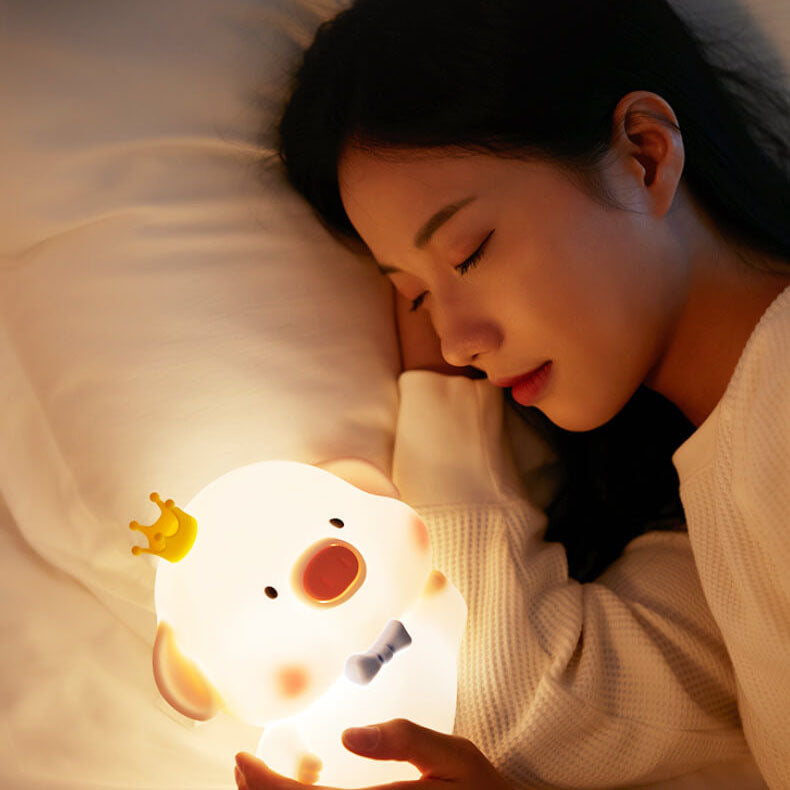 Cute Piggy Silicone LED Night Light Bedside Table Lamp - Image 13