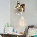 Contemporary Scandinavian Crystal Round LED Wall Sconce Lamp For Bedside - Image 8