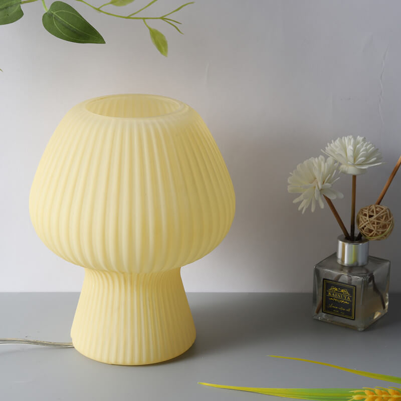 Modern Minimalist Mushroom 1-Light Glass Table Lamp For Bedside - Image 16