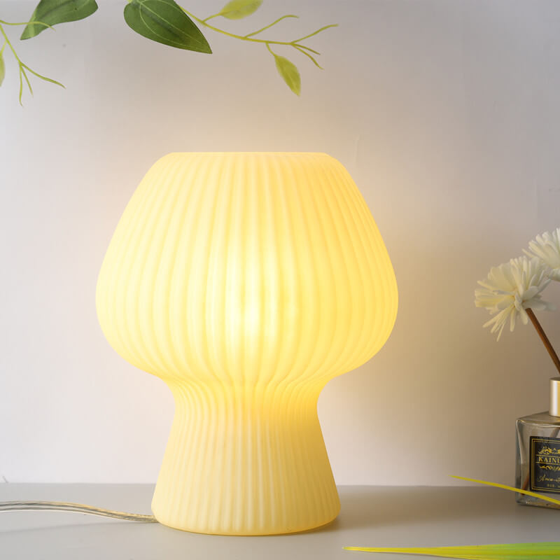 Modern Minimalist Mushroom 1-Light Glass Table Lamp For Bedside - Image 17
