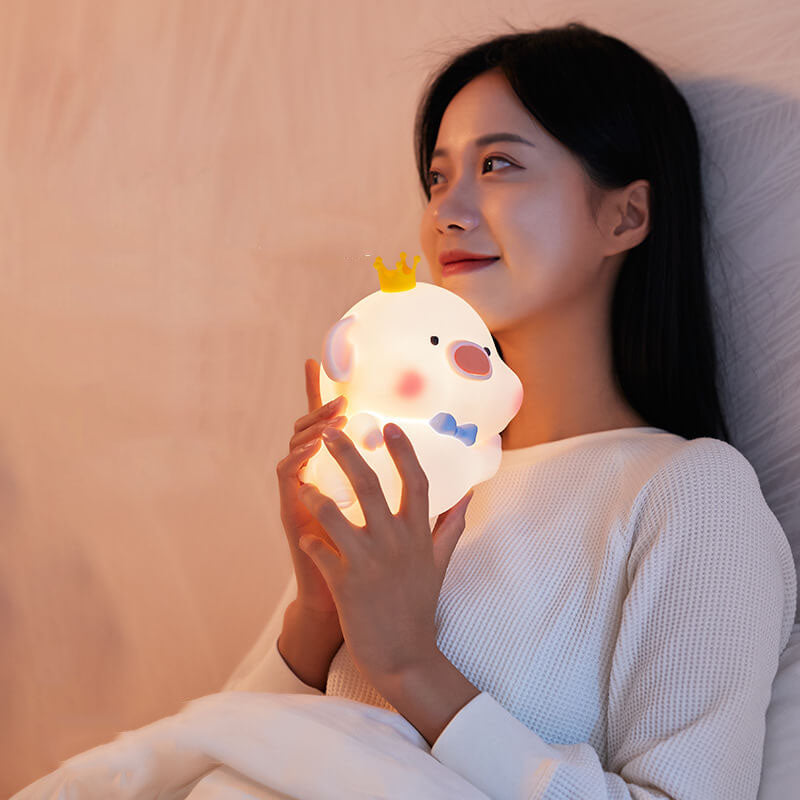 Cute Piggy Silicone LED Night Light Bedside Table Lamp - Image 8