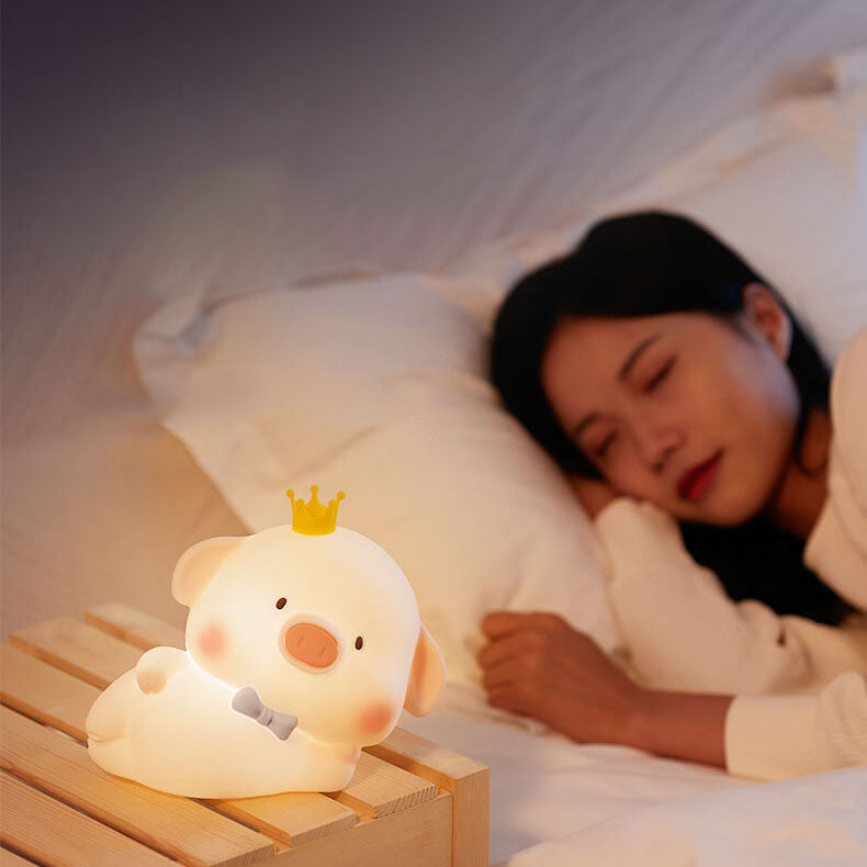 Cute Piggy Silicone LED Night Light Bedside Table Lamp - Image 15