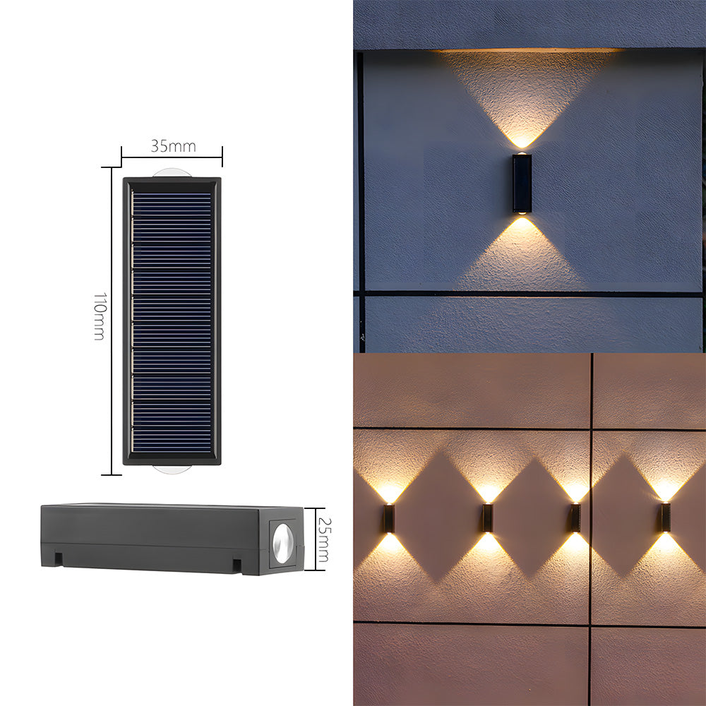 Modern Wire-free Solar Wall Outdoor Lights For Garden and Courtyard