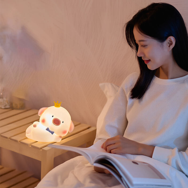 Cute Piggy Silicone LED Night Light Bedside Table Lamp - Image 9