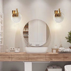 Contemporary Scandinavian Crystal Round LED Wall Sconce Lamp For Bedside - Image 9