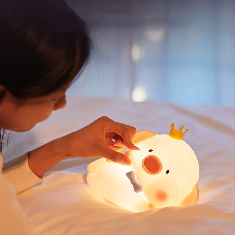 Cute Piggy Silicone LED Night Light Bedside Table Lamp - Image 10