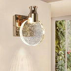 Contemporary Scandinavian Crystal Round LED Wall Sconce Lamp For Bedside - Image 10