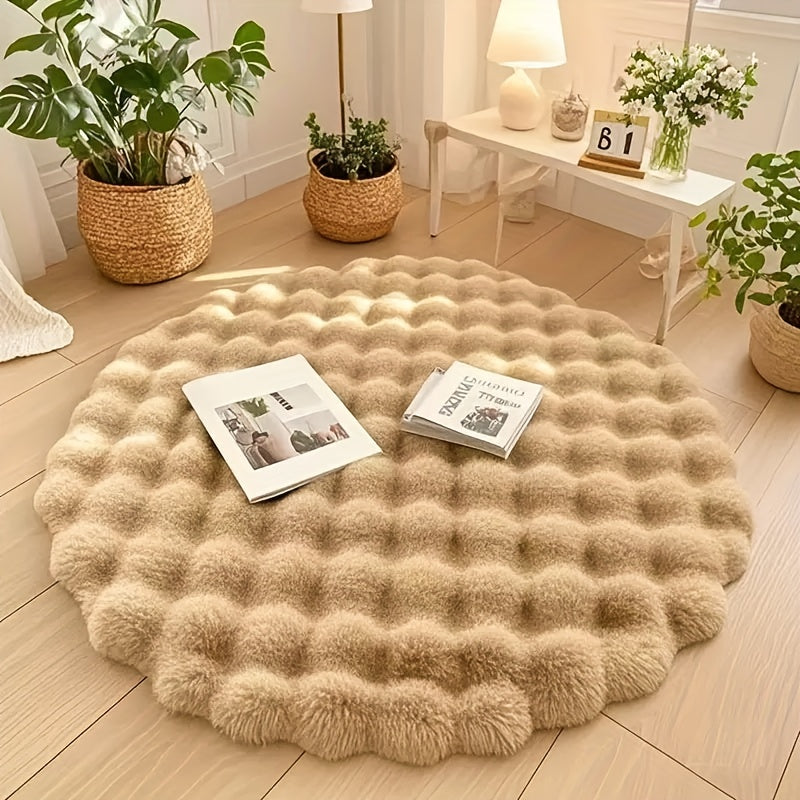 Round Fluffy Rug Soft Plush Circle Area Carpet Bedroom Decor - Image 4