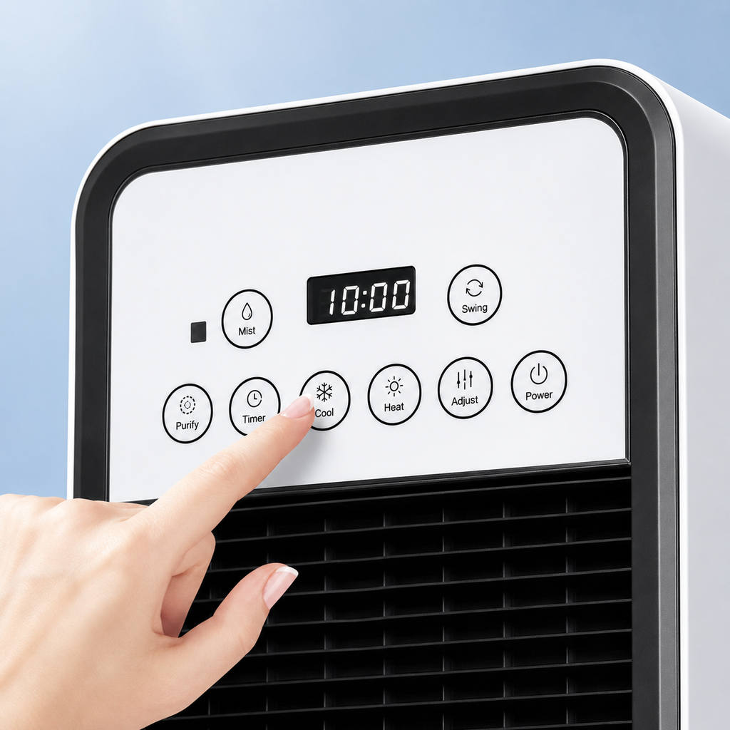 Dual-Mode Air Cooler & Fan, Heater - Portable Air Conditioner with Remote Control