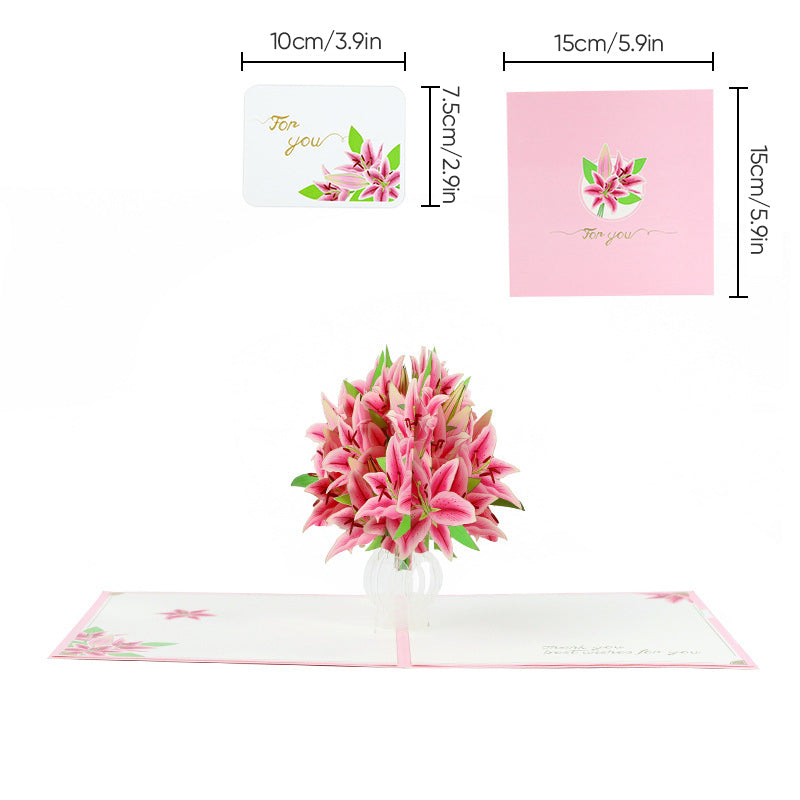 Mother’s Day 3D Floral Pop‑Up Card Elegant Gift for Mum