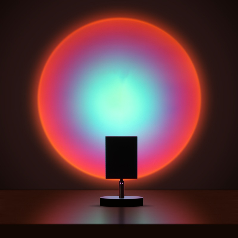 LED Sunset Effect Table Lamp Warm Ambient Decorative Light