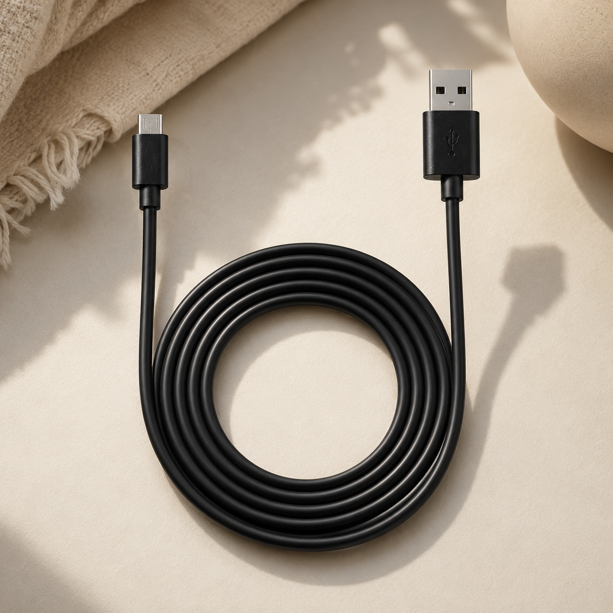 10ft Micro USB Cable with Tangle-Resistant Design