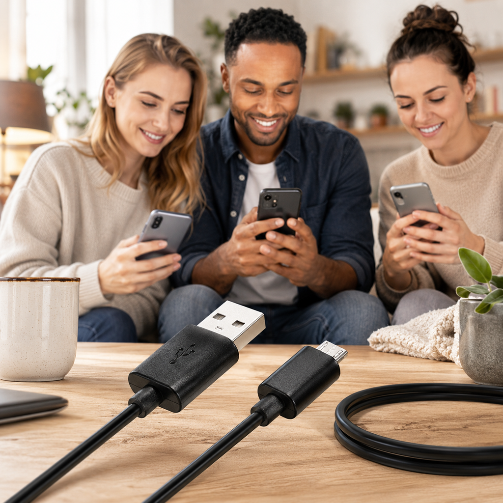 10ft Micro USB Cable with Tangle-Resistant Design