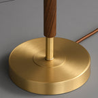 Contemporary Retro Brass Fabric Cylinder 1-Light Table Lamp For Bedside - Image 7
