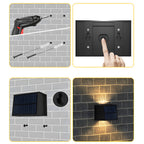 Bright Exterior Solar LED Outdoor Lights - IP65 Waterproof Wall Lights