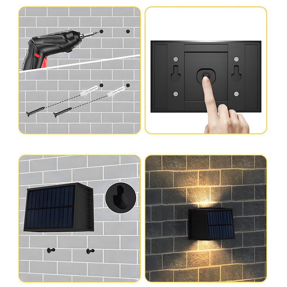 Bright Exterior Solar LED Outdoor Lights - IP65 Waterproof Wall Lights