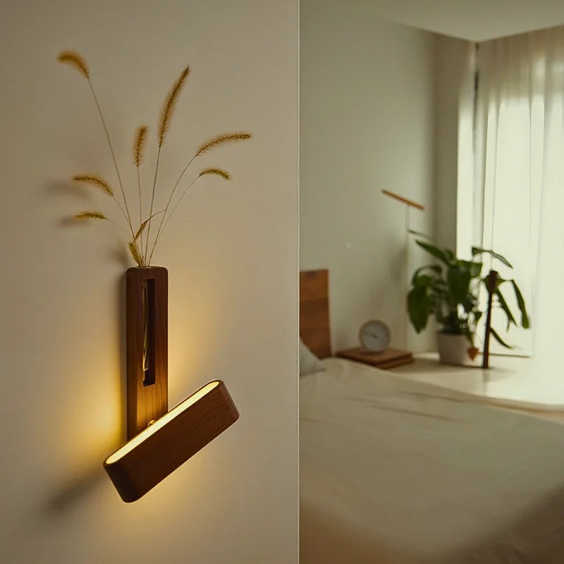 Rotatable Wall Lights with Decorative Vase Feature