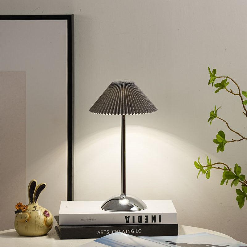 Lunvra - Brass Fabric Cone Table Lamp - Image 12