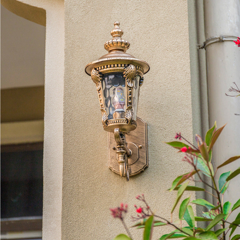 Outdoor Wall Light Vintage Glass Exterior Lantern
