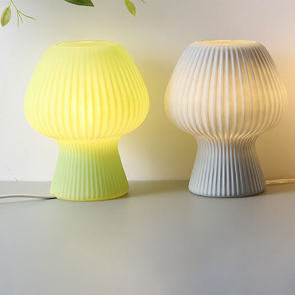 Modern Minimalist Mushroom 1-Light Glass Table Lamp For Bedside - Image 6