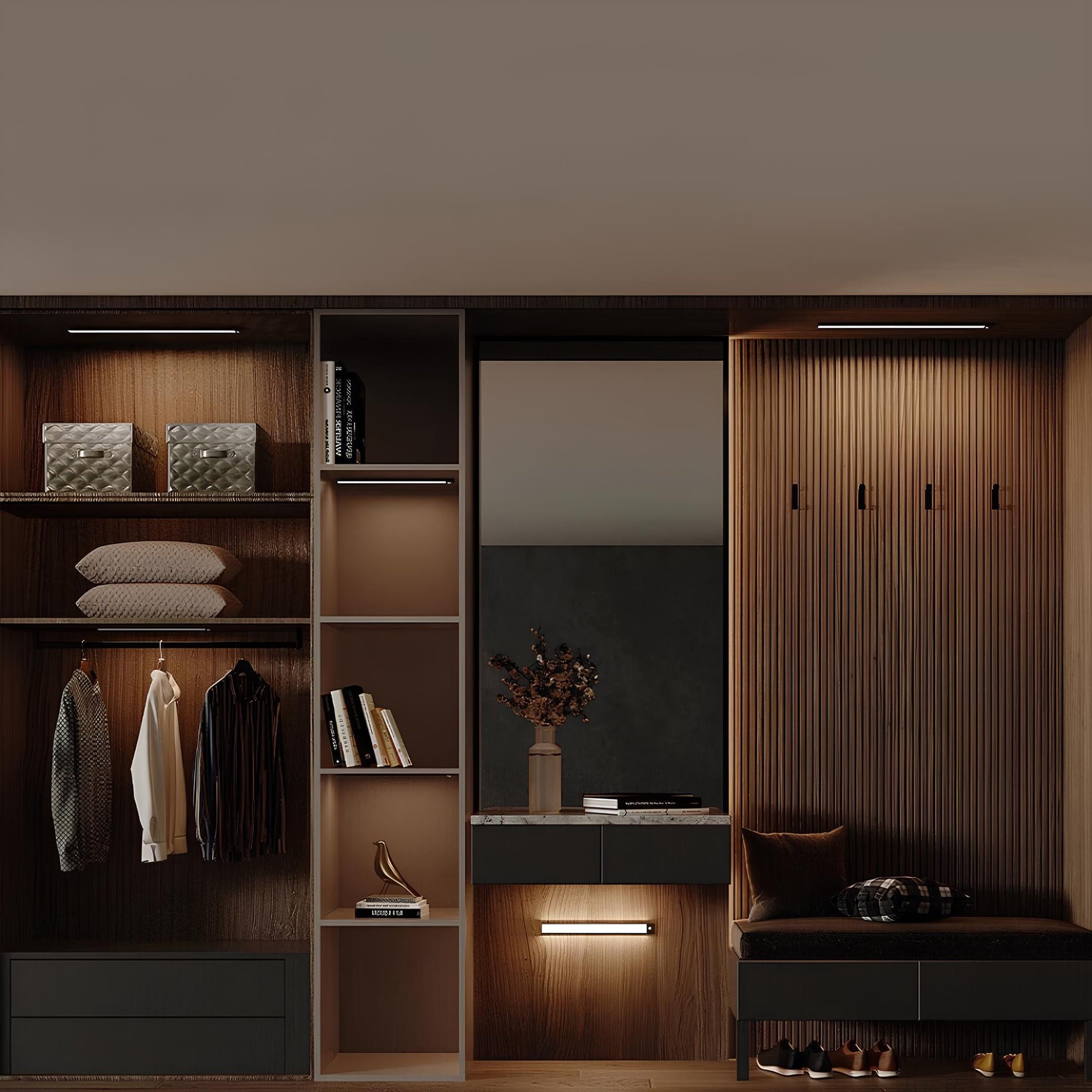 Wireless Motion Sensor Light Bar Rechargeable LED for Home Spaces