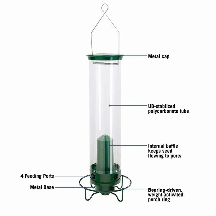 Anti Squirrel Bird Feeder Hanging Garden Feeder with Spinning Perch