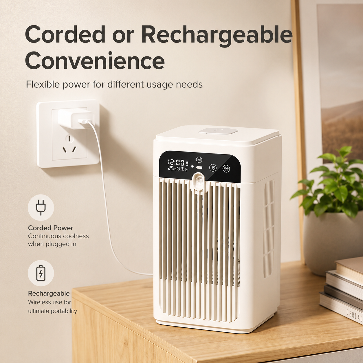 Portable Mist Cooling Fan Mini Desktop Air Cooler with 370mL Water Tank