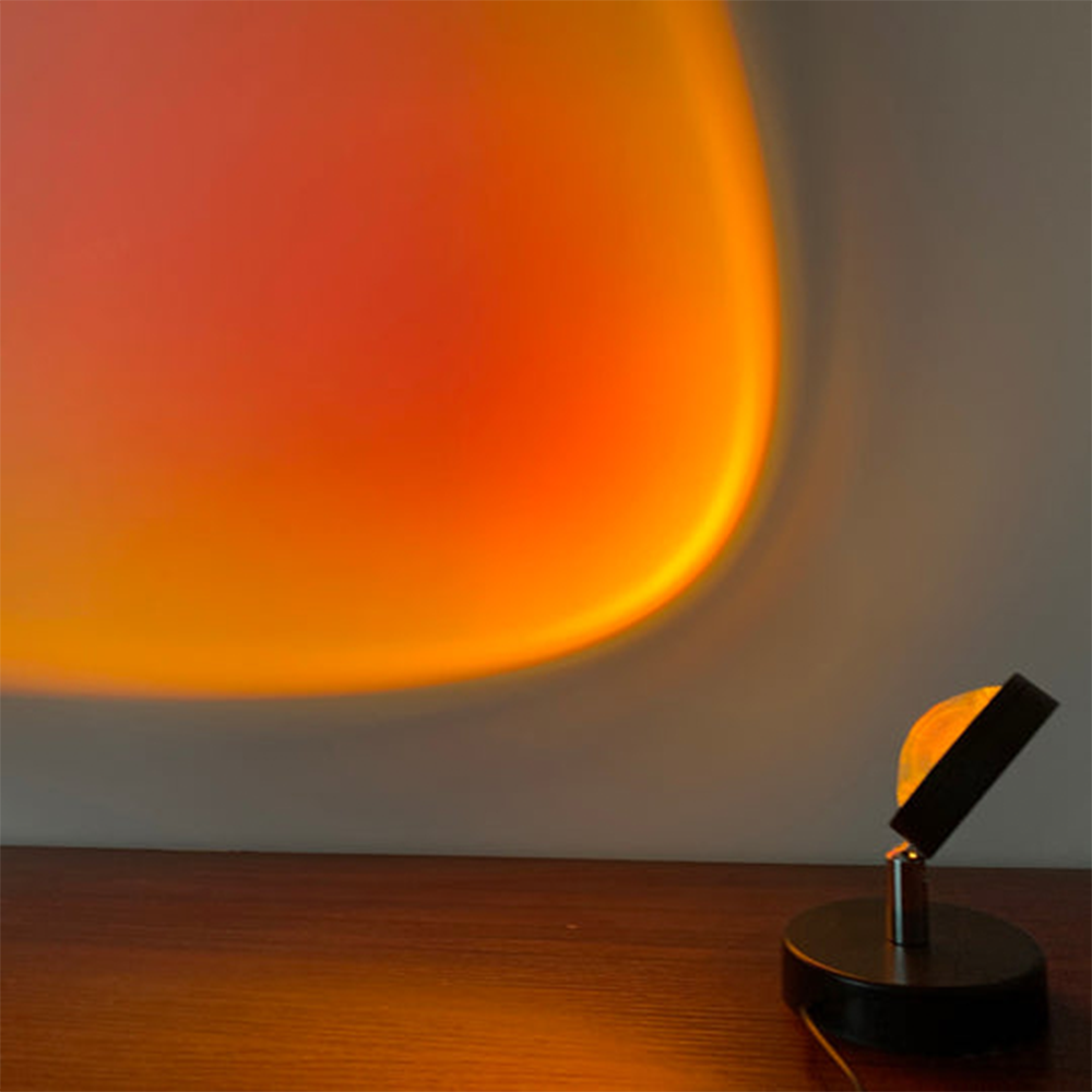 LED Sunset Effect Table Lamp Warm Ambient Decorative Light