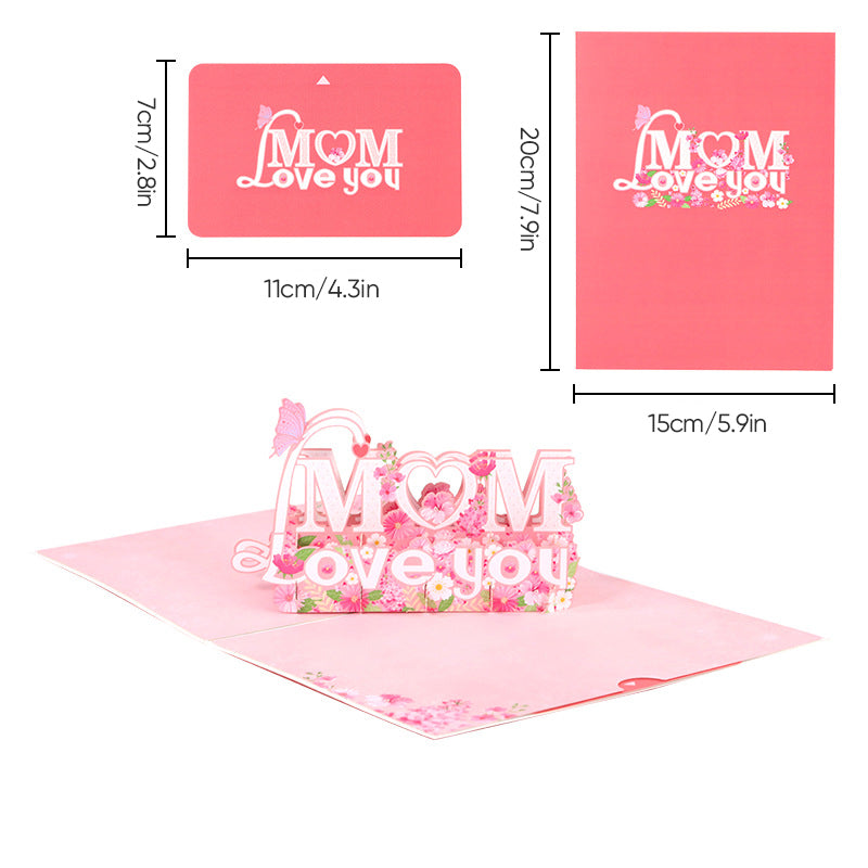 Mother’s Day 3D Floral Pop‑Up Card Elegant Gift for Mum