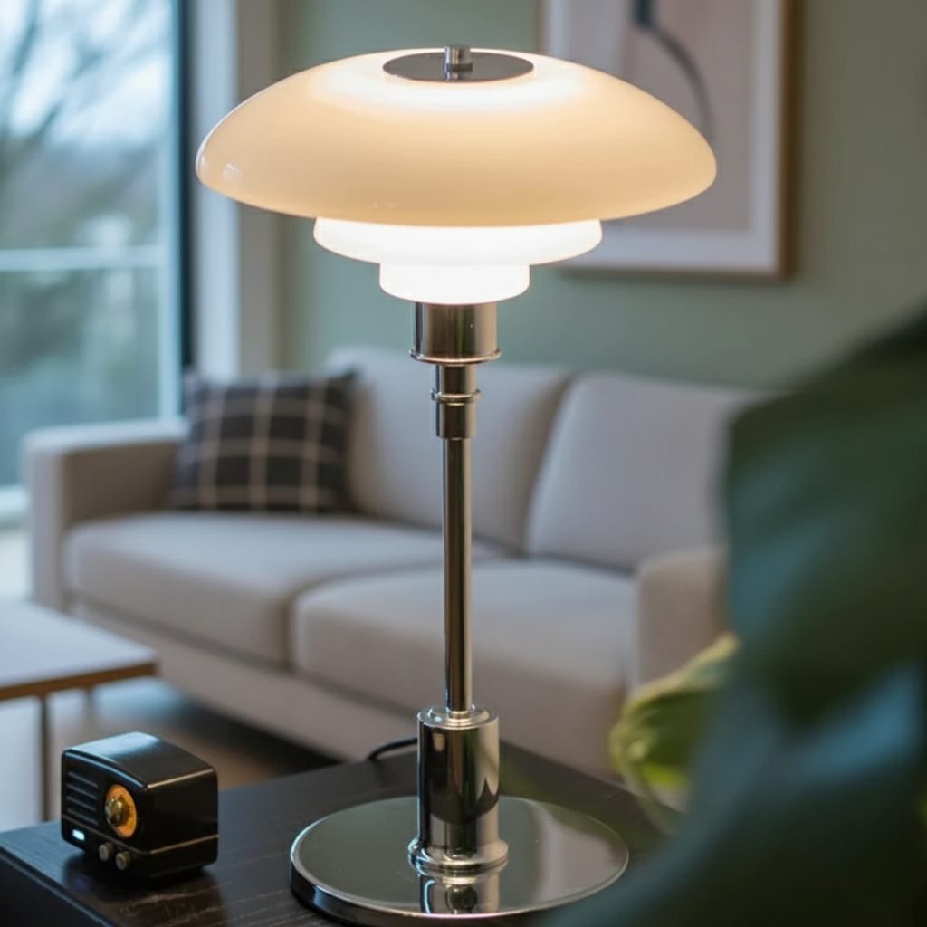 Solviane - Scandinavian Glass Table Lamp with Minimalist LED Lighting - Image 11