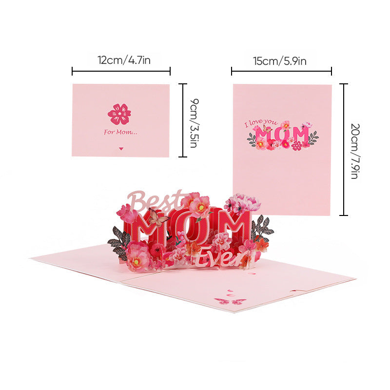 Mother’s Day 3D Floral Pop‑Up Card Elegant Gift for Mum
