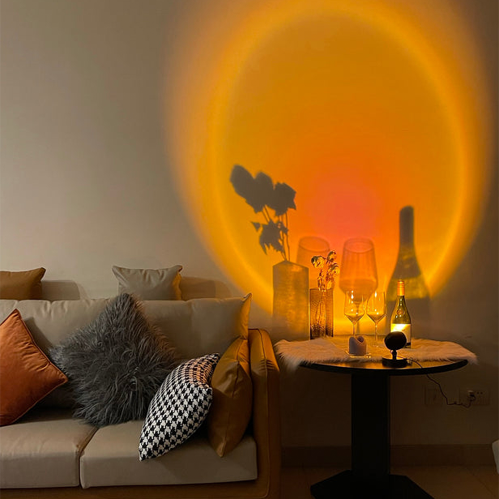 LED Sunset Effect Table Lamp Warm Ambient Decorative Light