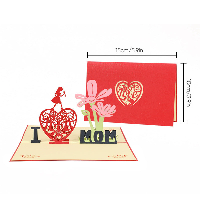 Mother’s Day 3D Floral Pop‑Up Card Elegant Gift for Mum