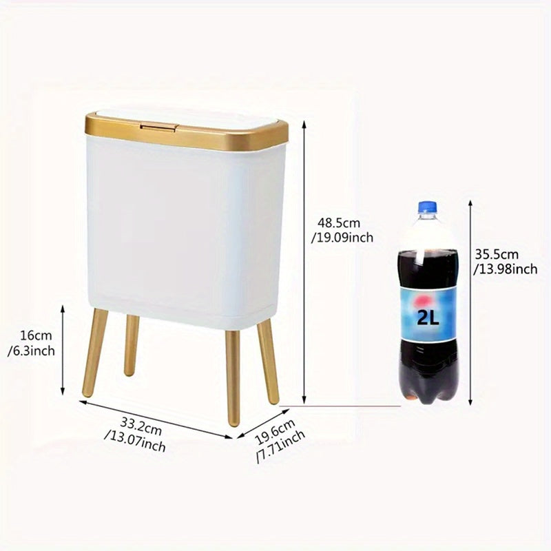 Kitchen Trash Can Lid Slim Odor Sealing Bathroom Waste Bin 15L - Image 4