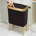 Kitchen Trash Can Lid Slim Odor Sealing Bathroom Waste Bin 15L