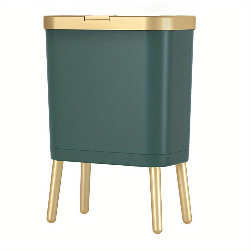 Kitchen Trash Can Lid Slim Odor Sealing Bathroom Waste Bin 15L - Image 8