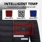 Unisex Heated Jacket Rechargeable Winter Coat with Heat Settings