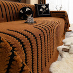 Plush Couch Protector Warm Comfort with Elegant Linear Design
