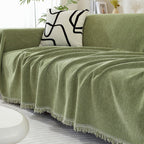Herringbone Sofa Throw Soft Textured Blanket with Tassels