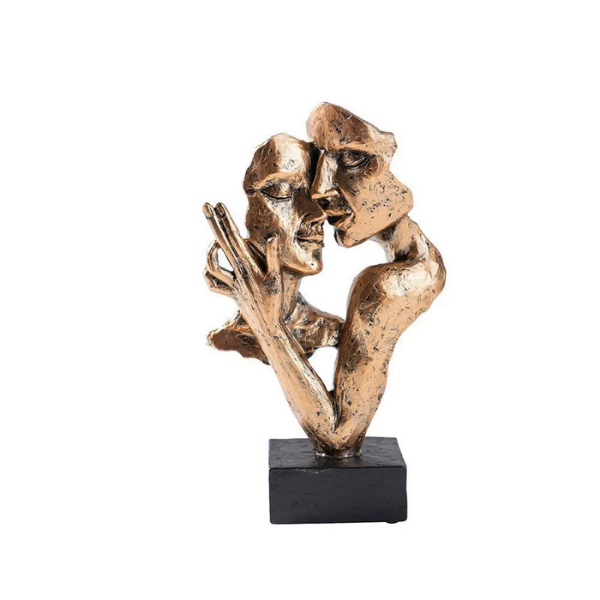 Abstract Couple Kiss Statue Contemporary Home Decor Accent