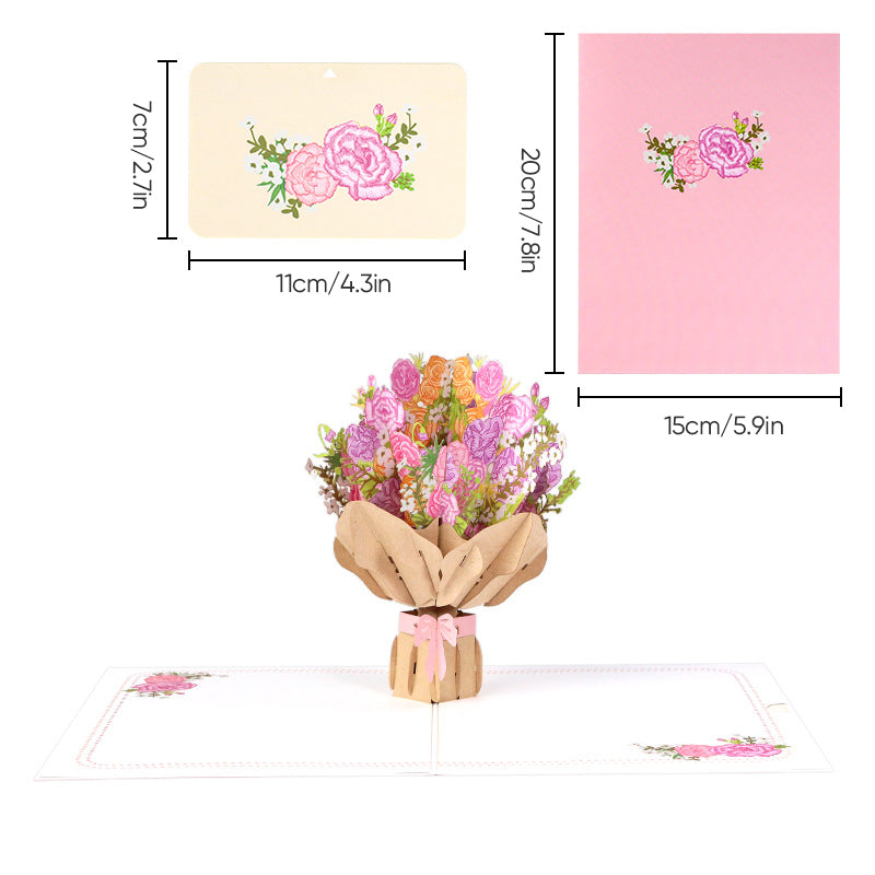Mother’s Day 3D Floral Pop‑Up Card Elegant Gift for Mum
