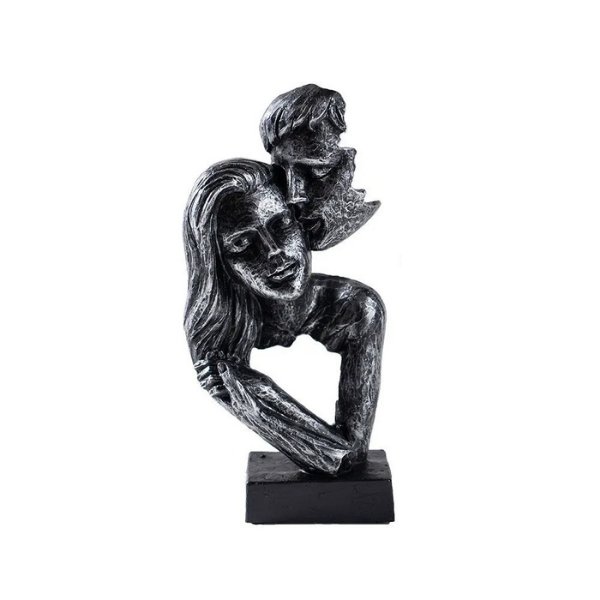 Abstract Couple Kiss Statue Contemporary Home Decor Accent