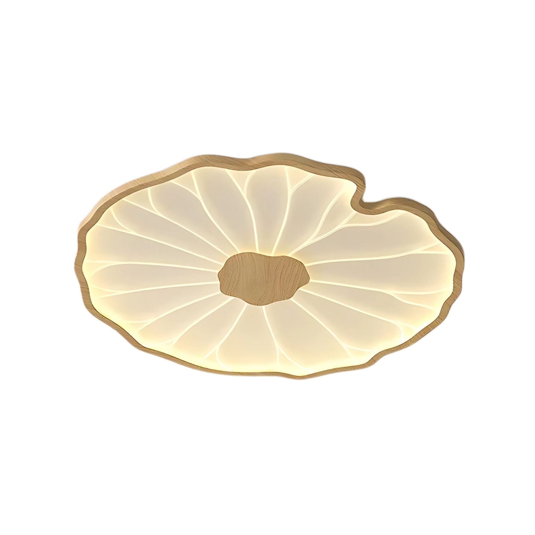 Flush Mount Ceiling Light Leaf Shaped LED Wood Fixture - Image 5