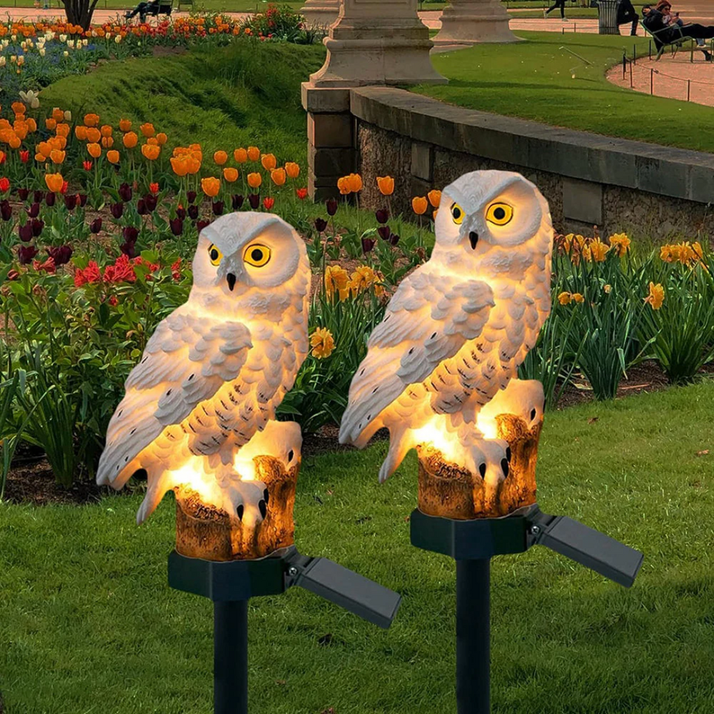 Solar Garden Light Owl Outdoor Pathway Stake Lamp - Image 2