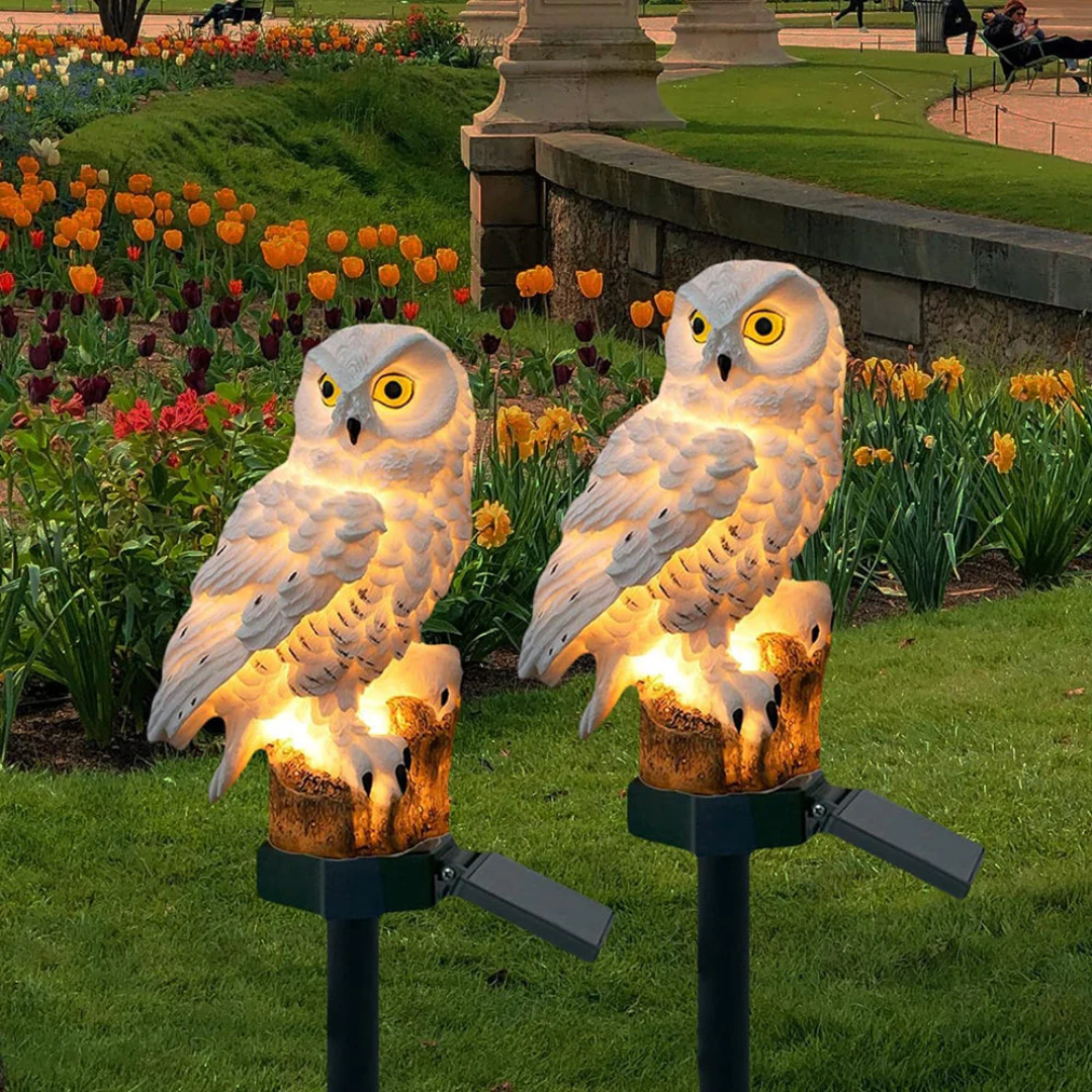 Solar Garden Light Owl Outdoor Pathway Stake Lamp - Image 2